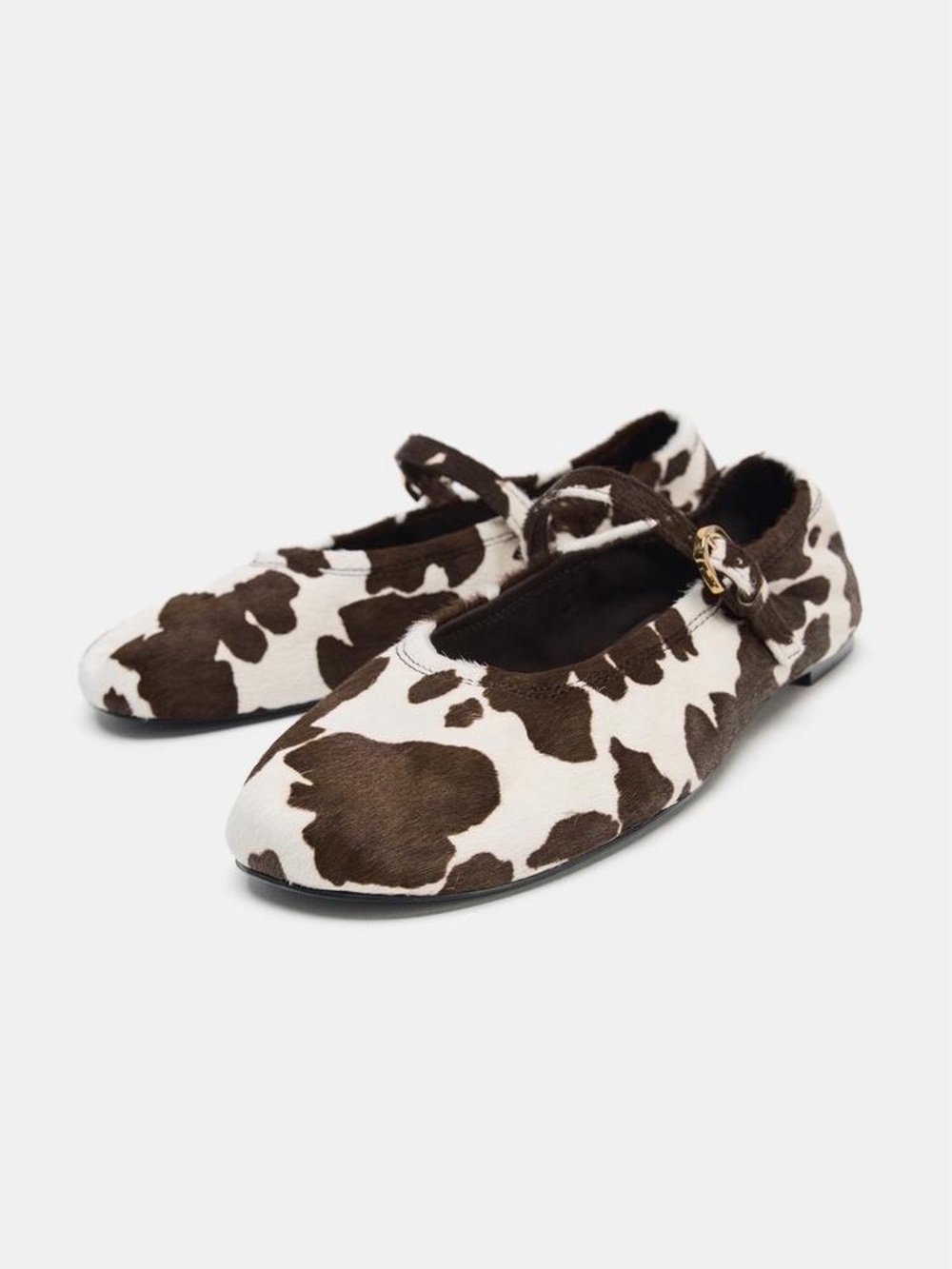 Zara Cowhair Printed Ballet Flat 38